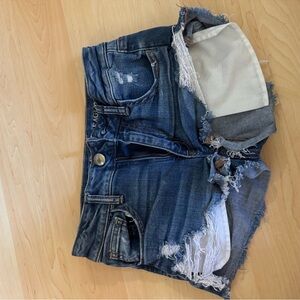 American Eagle Outfitters Ripped Blue Jean Shorts